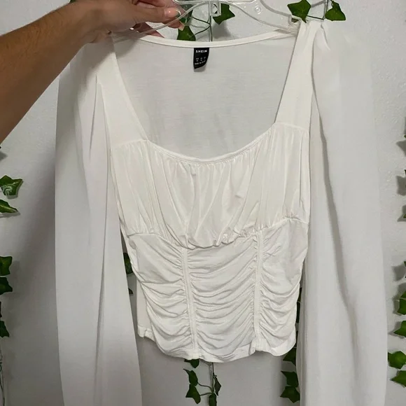 White Ruffled Top - Picture 1 of 3